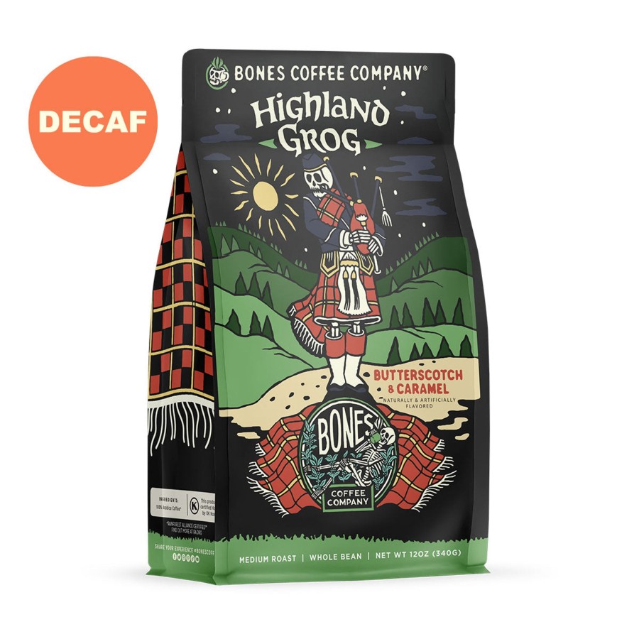 Coffee & Cocoa Bones Coffee Company | Decaf Highland Grog | 12Oz