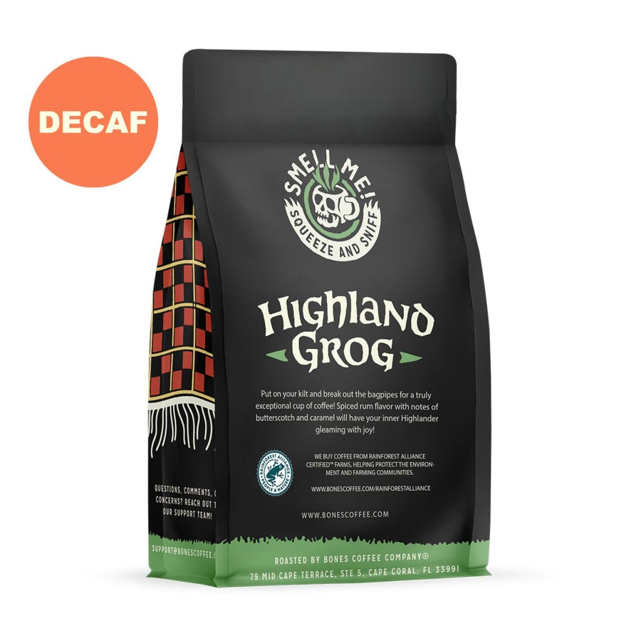 Coffee & Cocoa Bones Coffee Company | Decaf Highland Grog | 12Oz