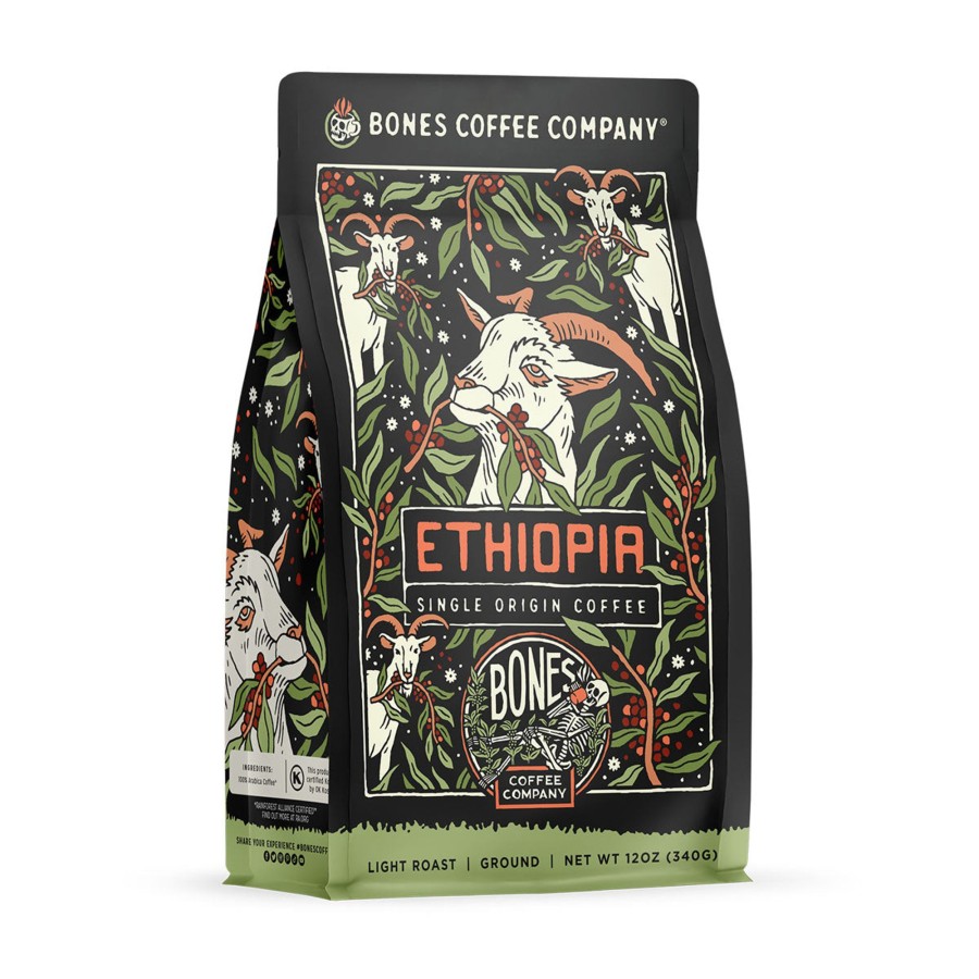 Coffee & Cocoa Bones Coffee Company | Ethiopia Single-Origin Coffee | 12Oz