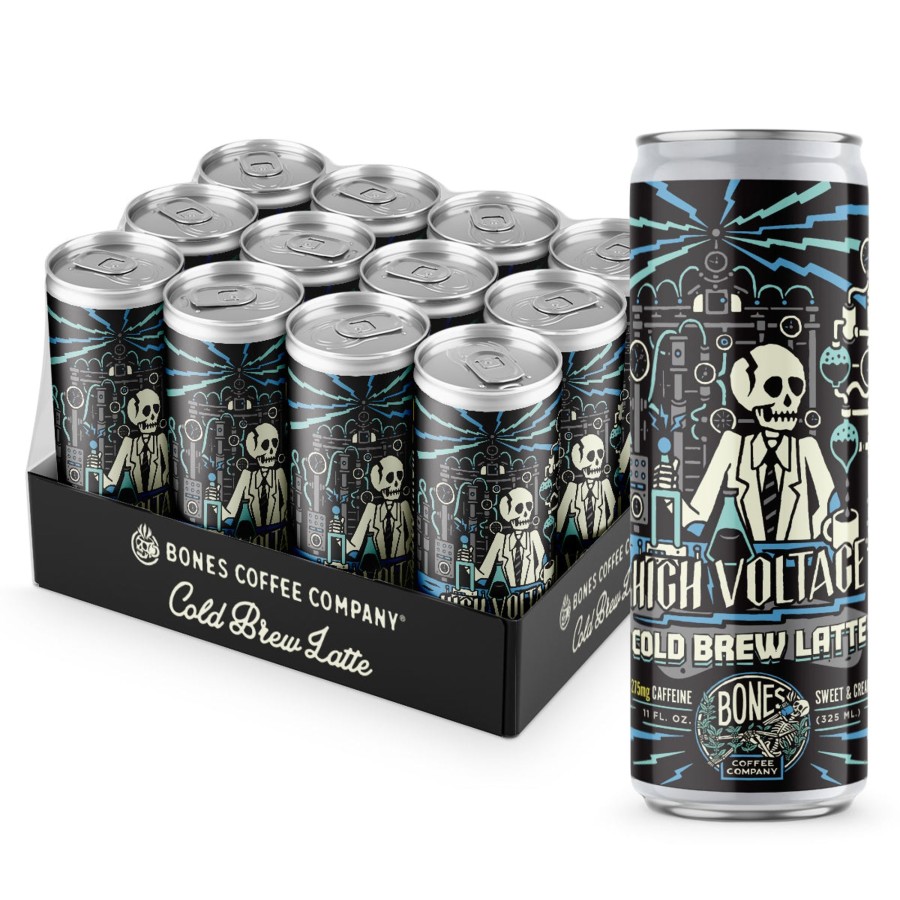 Coffee & Cocoa Bones Coffee Company | High Voltage Cold Brew Latte 12-Pack