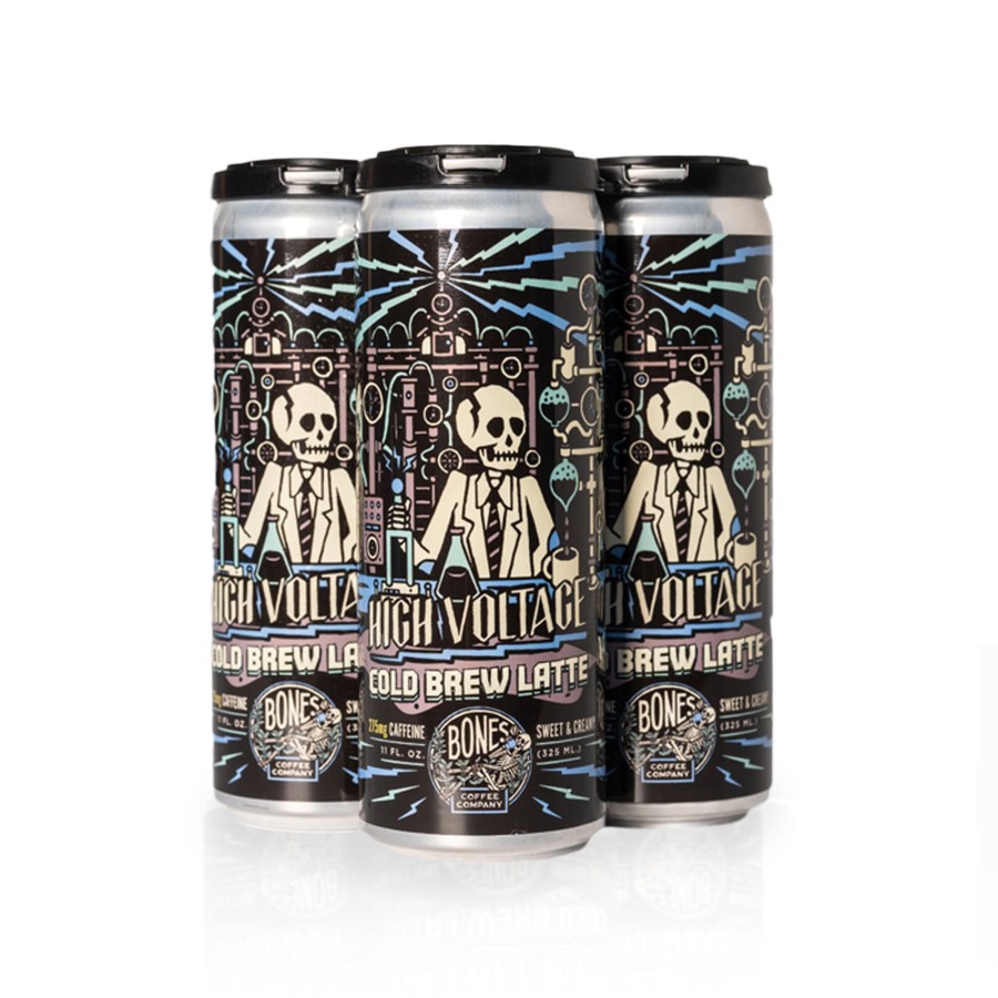 Coffee & Cocoa Bones Coffee Company | High Voltage Cold Brew Latte 4-Pack