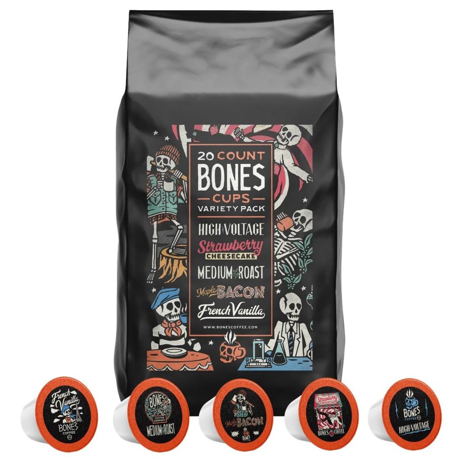 Coffee & Cocoa Bones Coffee Company | Medium Roast Bones Cups - 12 Count