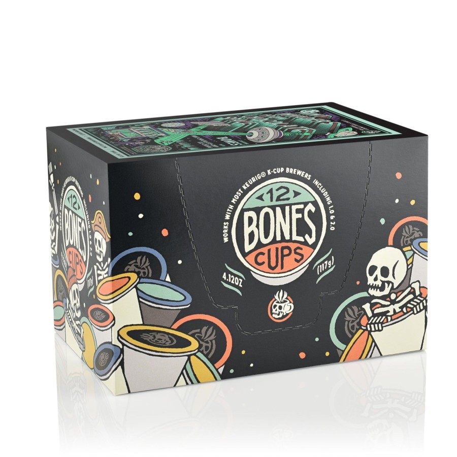 Coffee & Cocoa Bones Coffee Company | Mint Invaders From Chocolate Space Bones Cups - 12 Count