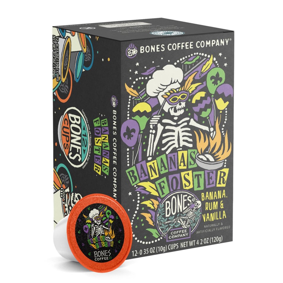 Coffee & Cocoa Bones Coffee Company | Bananas Foster Bones Cups - 12 Count