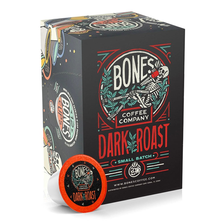 Coffee & Cocoa Bones Coffee Company | Dark Roast Bones Cups - 12 Count