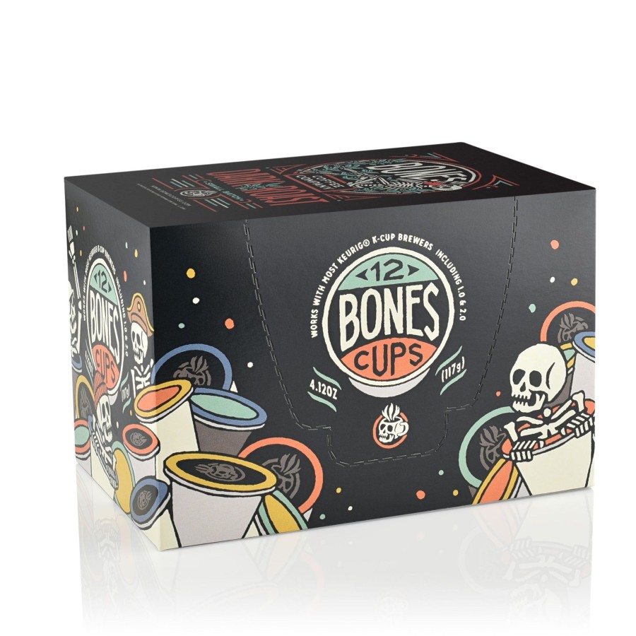 Coffee & Cocoa Bones Coffee Company | Dark Roast Bones Cups - 12 Count