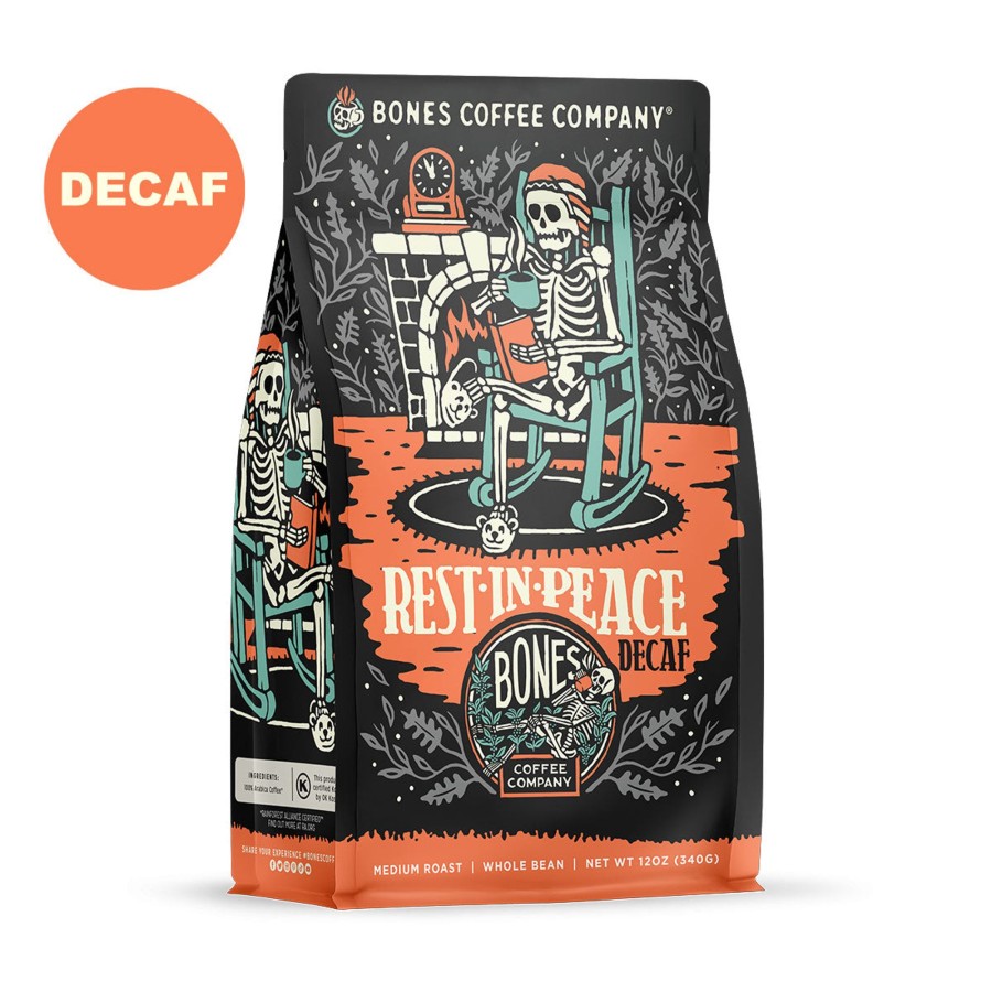 Coffee & Cocoa Bones Coffee Company | Rest-In-Peace Decaf | 12Oz