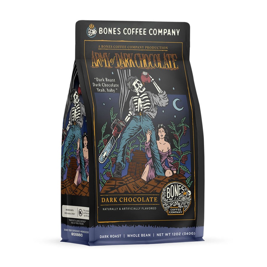 Coffee & Cocoa Bones Coffee Company | Army Of Dark Chocolate | 12Oz