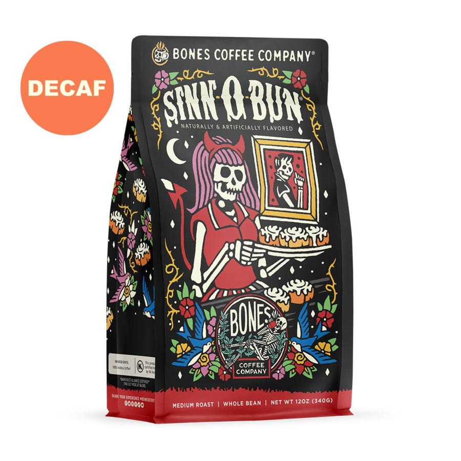 Coffee & Cocoa Bones Coffee Company | Decaf Sinn-O-Bun | 12Oz