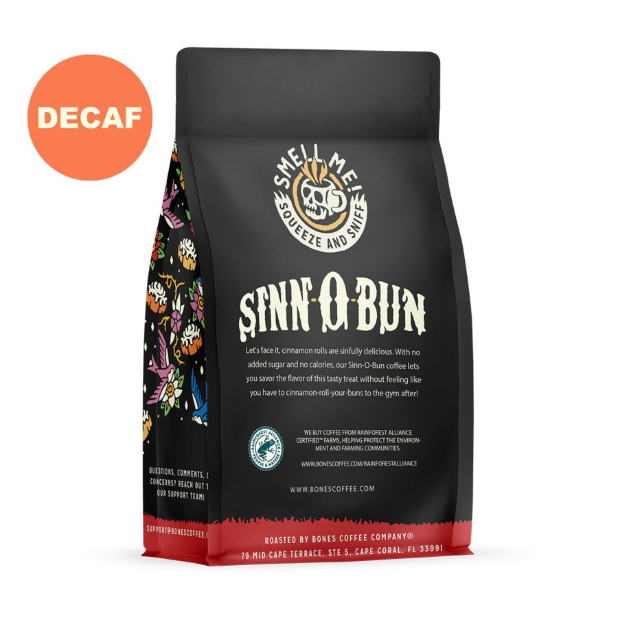 Coffee & Cocoa Bones Coffee Company | Decaf Sinn-O-Bun | 12Oz